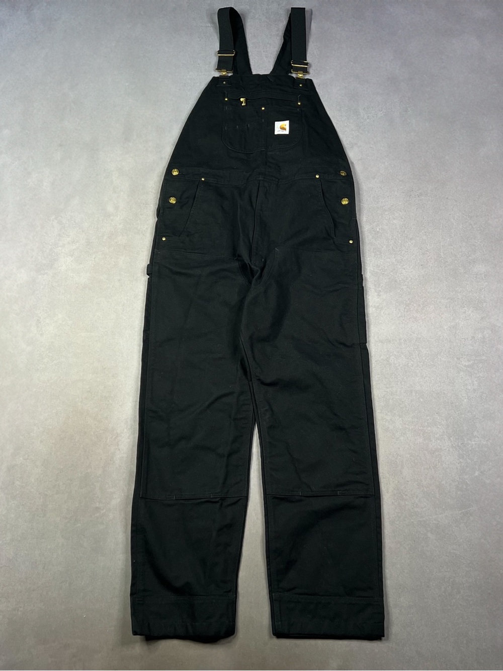 Carhartt Black Work Overalls Bib Dungarees - Picture 1 of 4